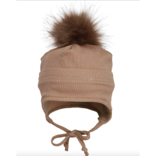 Calikids - Tuque mi-saison avec pompom fausse fourrure amovible - Crème Irlandaise Calikids - Tuque mi-saison avec pompom fausse fourrure amovible - Crème Irlandaise
